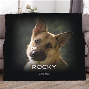 Pet Memorial Personalized 50x60 Lightweight Fleece Photo Blanket - 23760-LF