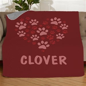 Paws On My Heart Personalized 50x60 Quilted Blanket - 23761-Q
