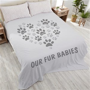 Paws On My Heart Personalized 90x108 Plush King Fleece Blanket - 23761-K