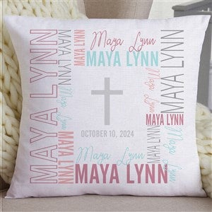 Christening Day Personalized 18 Velvet Throw Pillow - 23767-LV