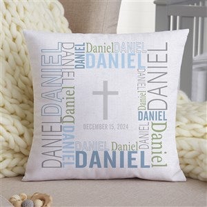 Christening Day Personalized 14-inch Velvet Throw Pillow - 23767-SV