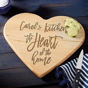 Heart of the Home Personalized Heart Shaped Cutting Board - 23771
