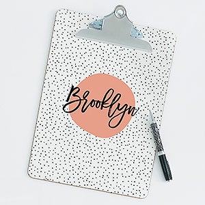 Modern Polka Dot Personalized Clipboard - 23774