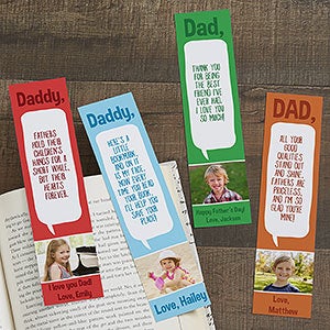Message to Dad Personalized Paper Bookmarks Set of 4 - 23778