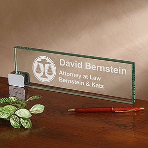Law Office Engraved Desk Name Plate - 2378