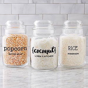 Kitchen Text Personalized Glass Storage Jar - 23789