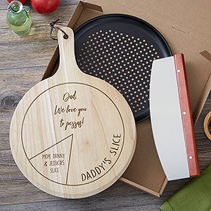 We Love You to Pizzas Personalized 3 Piece Pizza Board Gift Set - 23802