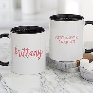 Scripty Style Personalized Coffee Mug - Black - 23818-B