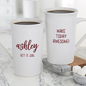 Scripty Style Personalized Latte Coffee Mug - 23818-U