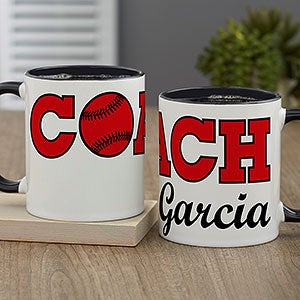 Coach Personalized Coffee Mug - Black - 23821-B