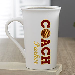 Coach Personalized Latte Mug 16 oz.- White - 23821-U