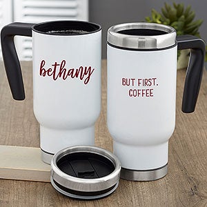 Scripty Style Personalized 14 oz. Commuter Travel Mug - 23829