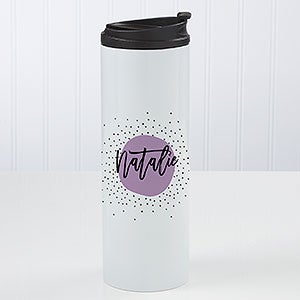 Modern Polka Dot Personalized 16 oz. Travel Tumbler - 23841