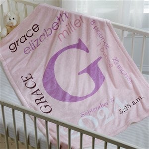All About Baby Girl Personalized 30x40 Fleece Blanket - 23856