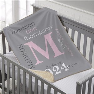 All About Baby Girl Personalized 30x40 Sherpa Blanket - 23856-BS