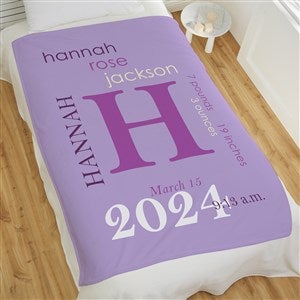 All About Baby Girl Personalized 50x60 Fleece Baby Blanket - 23856-F
