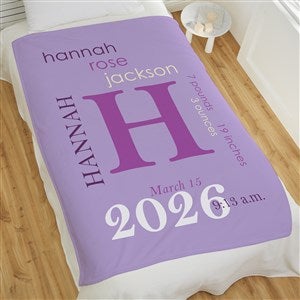 All About Baby Girl Personalized 50x60 Fleece Baby Blanket - 23856-F