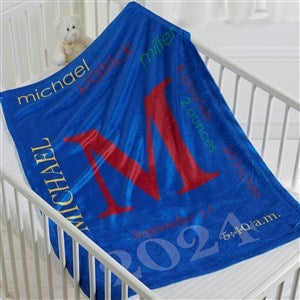 All About Baby Boy Personalized 30x40 Fleece Baby Blanket - 23857