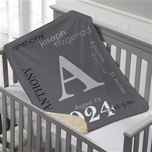 All About Baby Boy Personalized 30x40 Sherpa Baby Blanket - 23857-SS