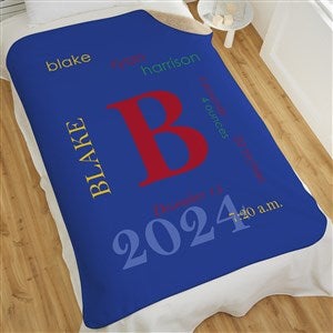 All About Baby Boy Personalized 50x60 Sherpa Baby Blanket - 23857-S
