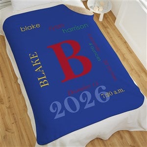 All About Baby Boy Personalized 60x80 Sherpa Baby Blanket - 23857-SL