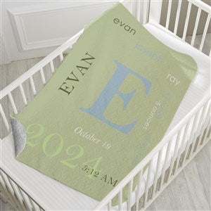 All About Baby Boy Personalized 30x40 Quilted Baby Blanket - 23857-SQ