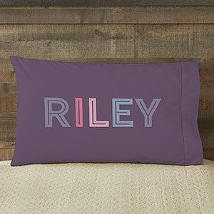 Girls Colorful Name Personalized Pillowcase - 23873-F