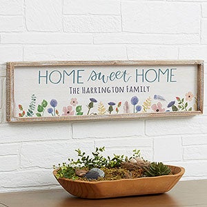 Home Sweet Home Personalized Whitewashed Barnwood Frame Wall Art- 30