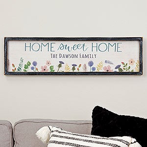 Home Sweet Home Personalized Blackwashed Barnwood Frame Wall Art- 30