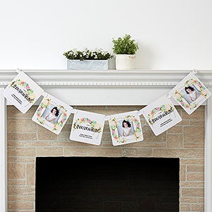 Floral First Communion Personalized Paper Banner - 23895