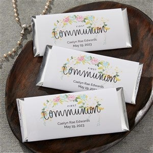 Floral First Communion Personalized Candy Bar Wrappers - 23897