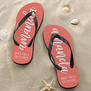 Scripty Style Personalized Adult Flip Flops - 23928