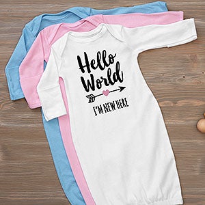 Hello World Personalized Baby Gown - 23931-G