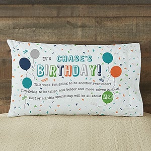 Birthday Boy Personalized 20" x 40" King Pillowcase - 23958-K