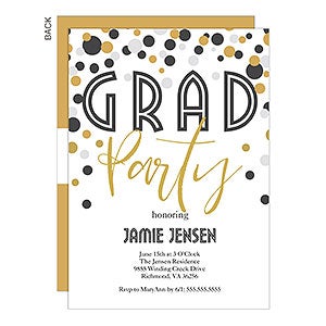 Grad Polka Dots Party Invitation - 23963