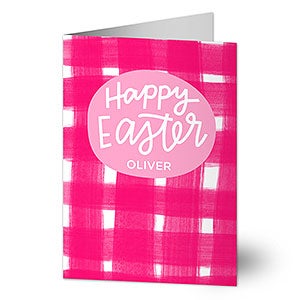 Happy Easter Plaid Pattern Greeting Card - 23976