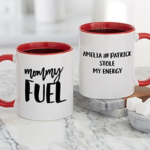 Mommy Fuel Personalized Coffee Mug 11 oz.- Red - 23993-R