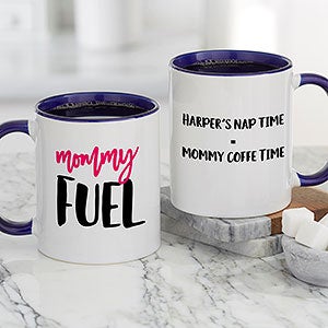 Mommy Fuel Personalized Coffee Mug 11 oz.- Blue - 23993-BL