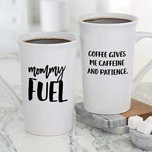 Mommy Fuel Personalized Latte Mug 16 oz.- White - 23993-U