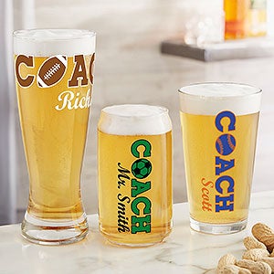 Personalized Coach Beer Glasses - 24016 Personalized Coach Beer Glasses - 24016