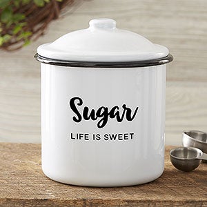 Kitchen Text Personalized Enamel Jar - Small Canister - 24038-S