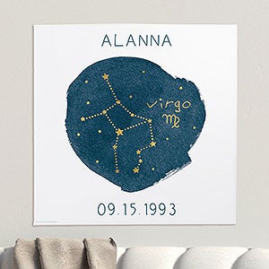 Virgo Zodiac Sign Personalized Canvas Print-12