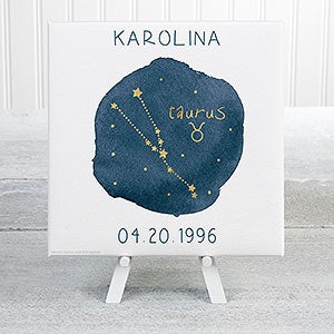 Taurus Zodiac Sign Personalized Canvas Print-5½ x 5½ - 24109-5x5