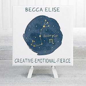 Scorpio Zodiac Sign Personalized Canvas Print-5½ x 5½ - 24110-5x5