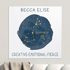 Scorpio Zodiac Sign Personalized Canvas Print -8