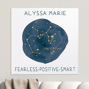 Sagittarius Zodiac Sign Personalized Canvas Print-16