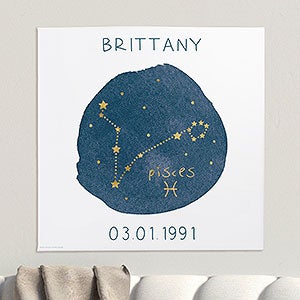 Pisces Zodiac Sign Personalized Canvas Print -8
