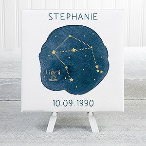 Libra Zodiac Sign Personalized Canvas Print-5½ x 5½ - 24113-5x5