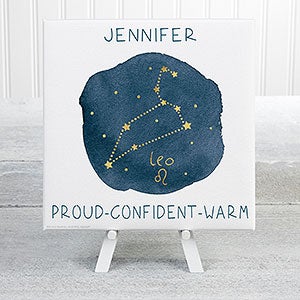 Leo Zodiac Sign Personalized Canvas Print-5½ x 5½ - 24114-5x5
