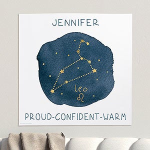 Leo Zodiac Sign Personalized Canvas Print-12